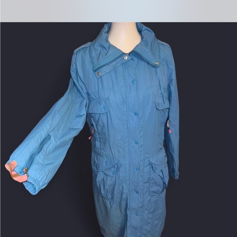 Vintage Brand Reserved 80’s Blue Ladies Rain Coat Trench Coat